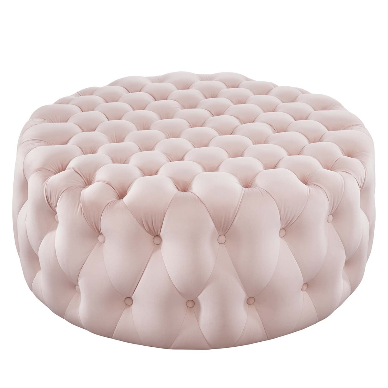 Modway Amour Amour Button Large Round Velvet Ottoman