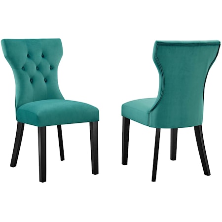 Silhouette Velvet Dining Chairs - Set of 2
