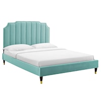 Colette Twin Performance Velvet Platform Bed