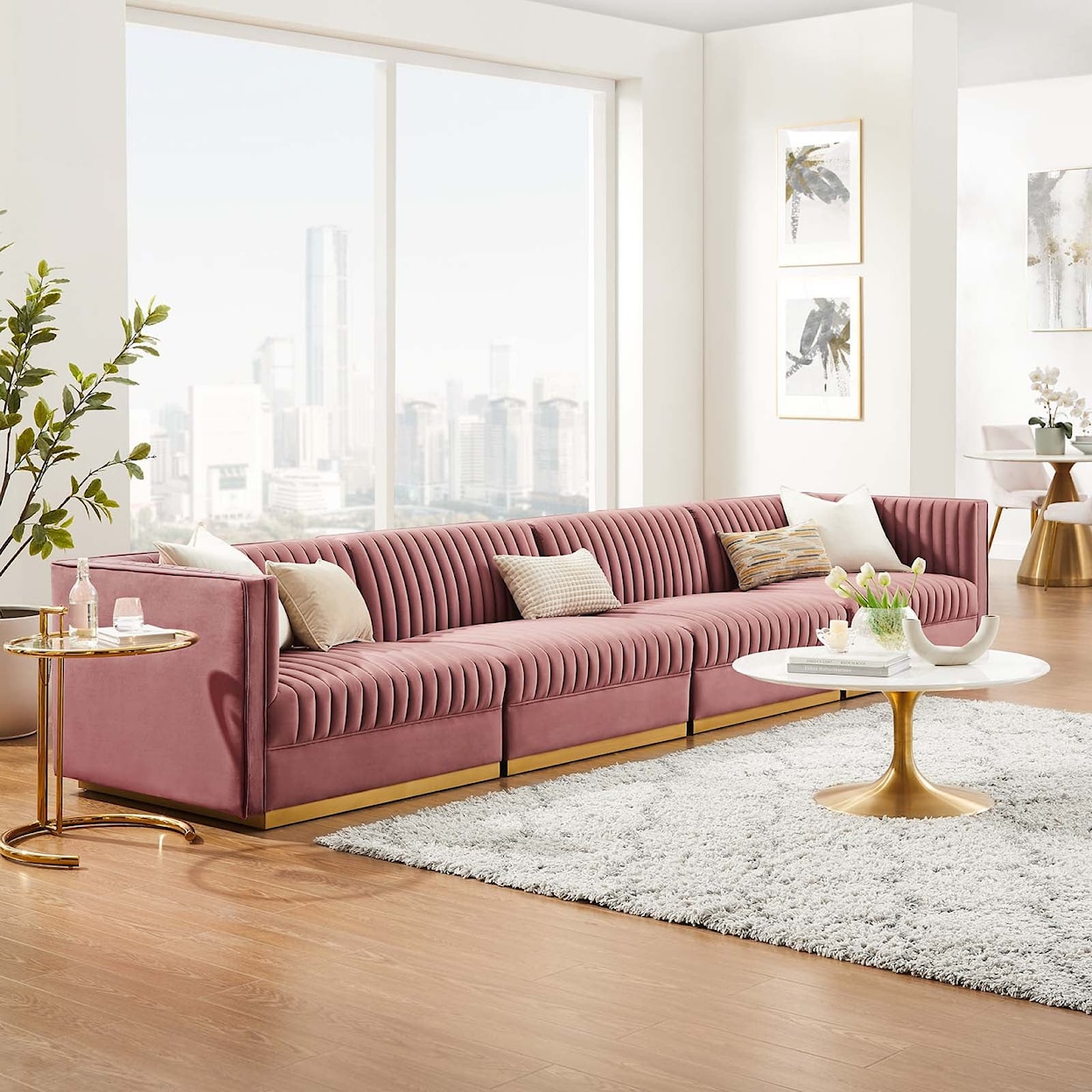 Modway Sanguine 4-Seat Modular Sectional Sofa