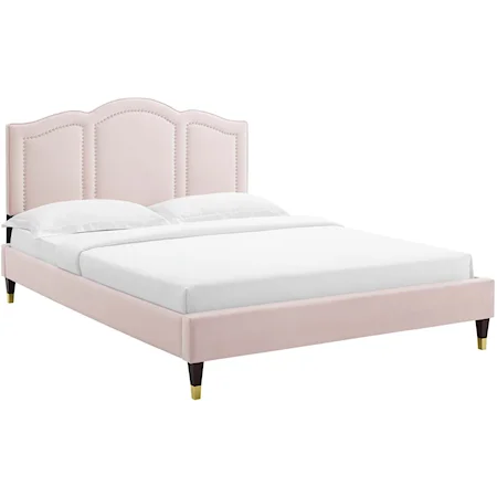 Emerson Velvet Twin Platform Bed