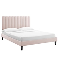 Reagan Full Performance Velvet Platform Bed