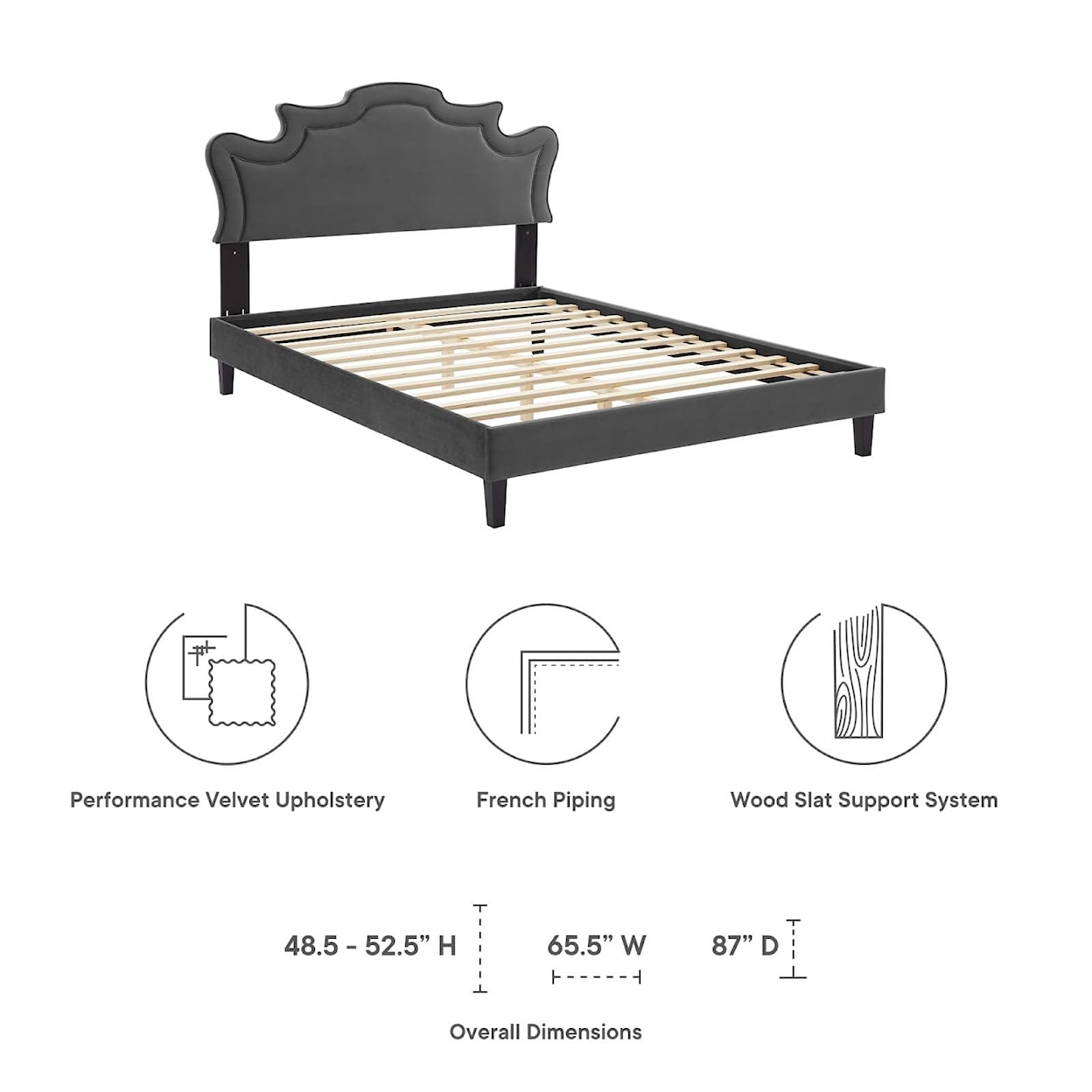 Modway Neena Neena Velvet Twin Bed