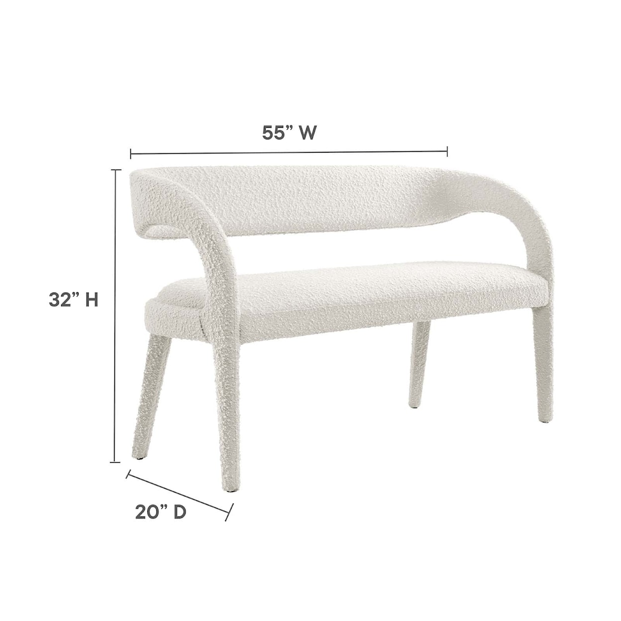 Modway Pinnacle Pinnacle Boucle Fabric Accent Bench