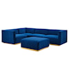 Modway Conjure Velvet 5-Piece Sectional