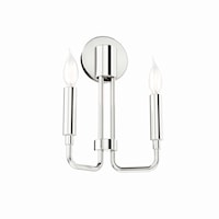 Rekindle Contemporary 2-Light Wall Sconce - Polished Nickel
