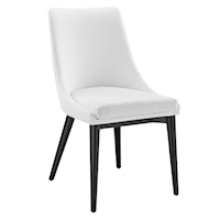 Viscount Contemporary Upholstered Dining Side Chair - White