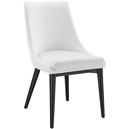 Viscount Contemporary Upholstered Dining Side Chair - White