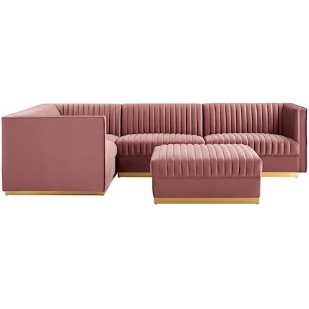 5-Piece Left-Facing Modular Sectional Sofa