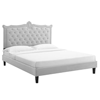 Clara Performance Velvet Queen Platform Bed