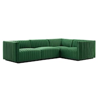Conjure Channel Tufted Performance Velvet 4-Piece Sectional