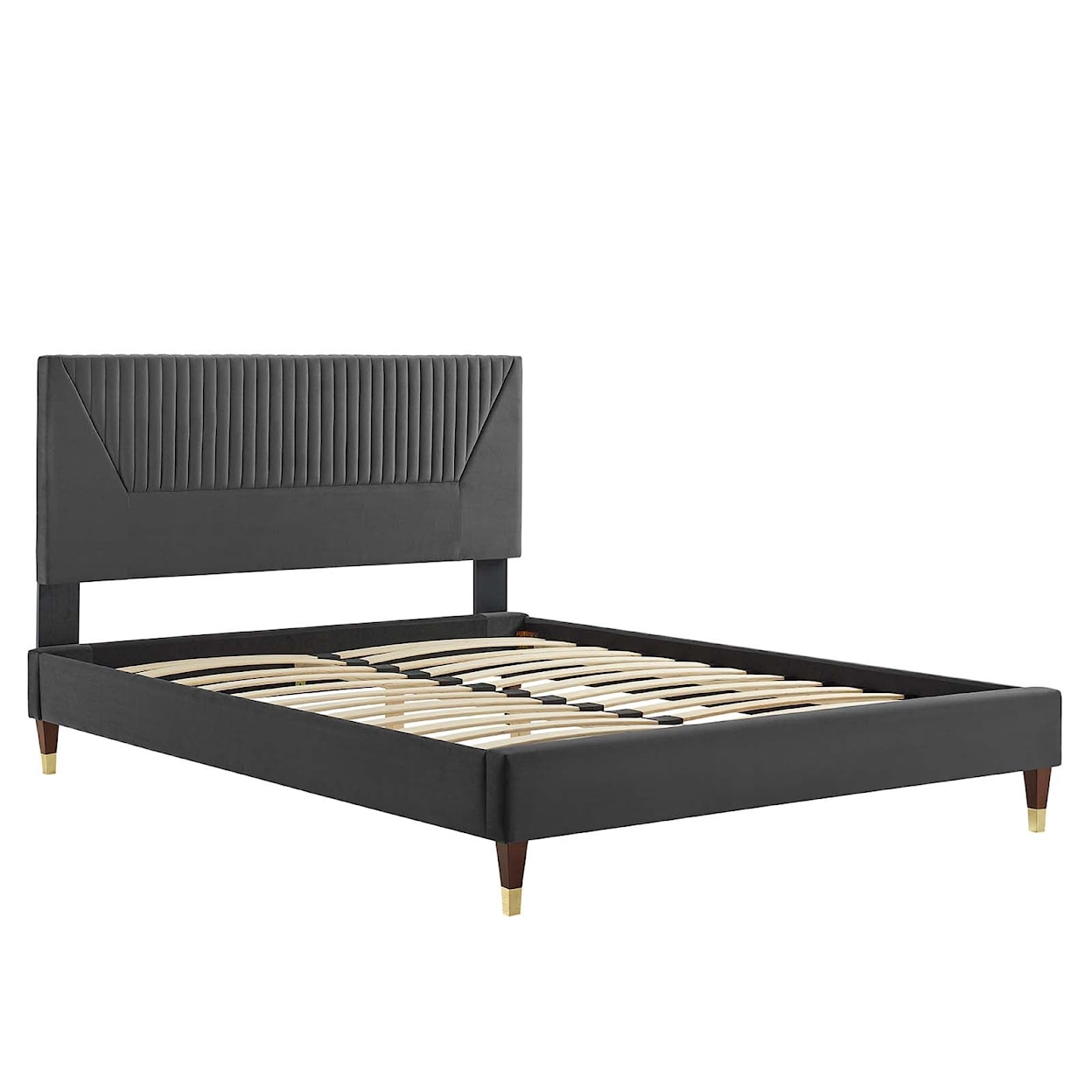 Modway Yasmine Yasmine Channel Velvet Full Platform Bed