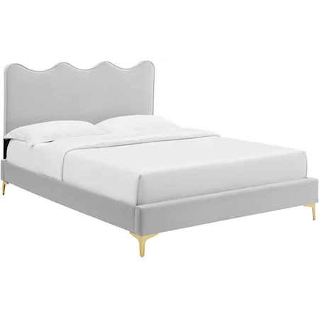 Current Velvet King Platform Bed