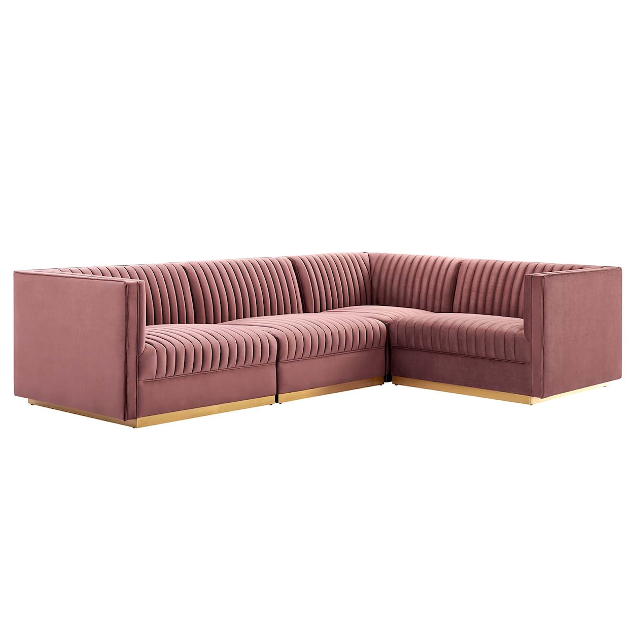 Modway Sanguine 4-Piece Right-Facing Modular Sectional Sofa