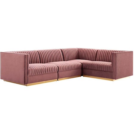 4-Piece Right-Facing Modular Sectional Sofa