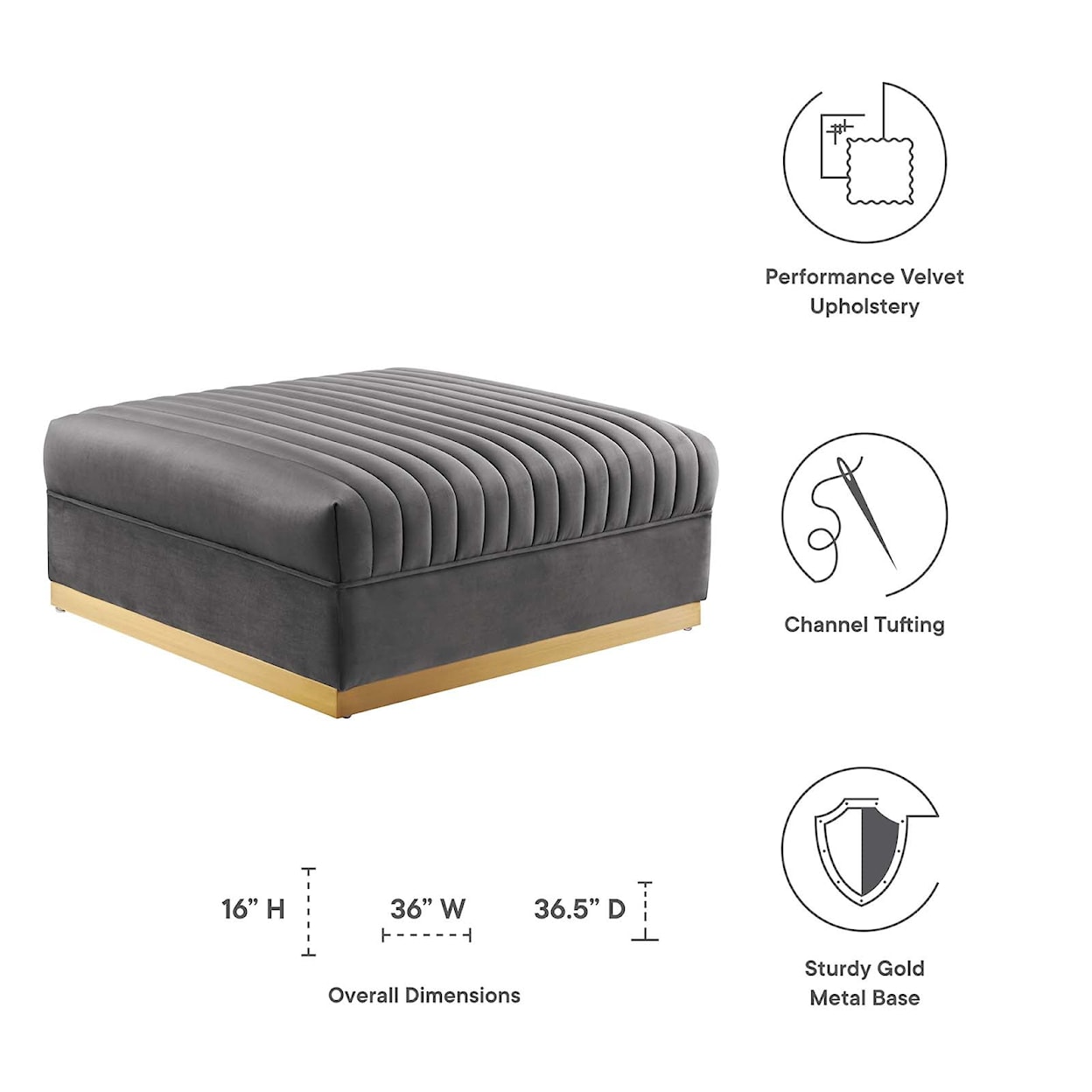 Modway Sanguine Modular Sectional Sofa Ottoman