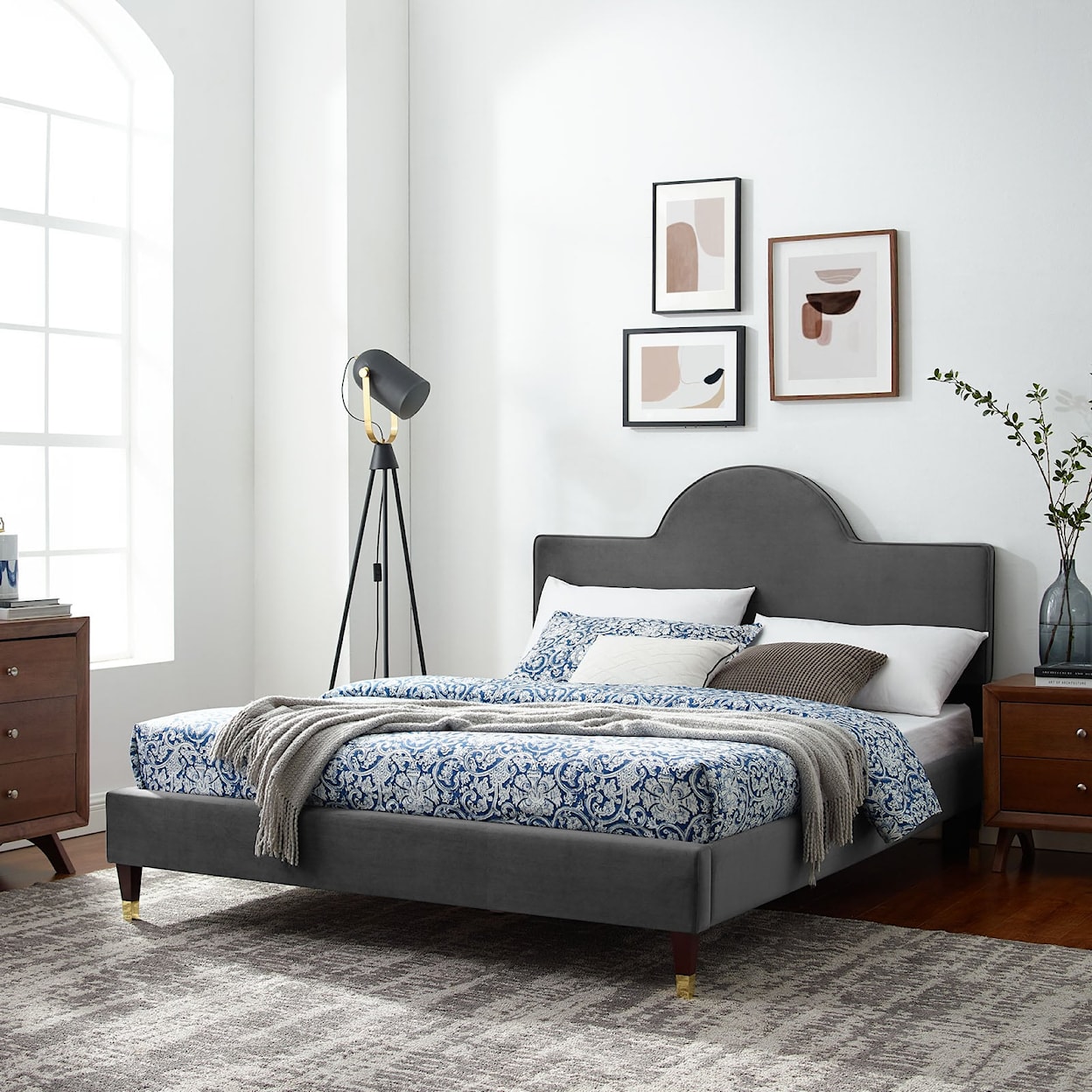 Modway Aurora Aurora Velvet Queen Bed