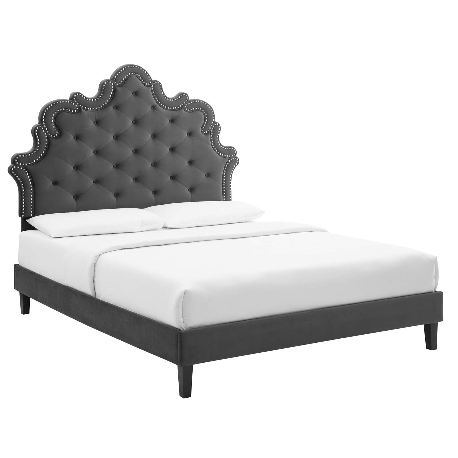 Modway Sasha MOD6797CHA Sasha ButtonTufted Performance Velvet Twin