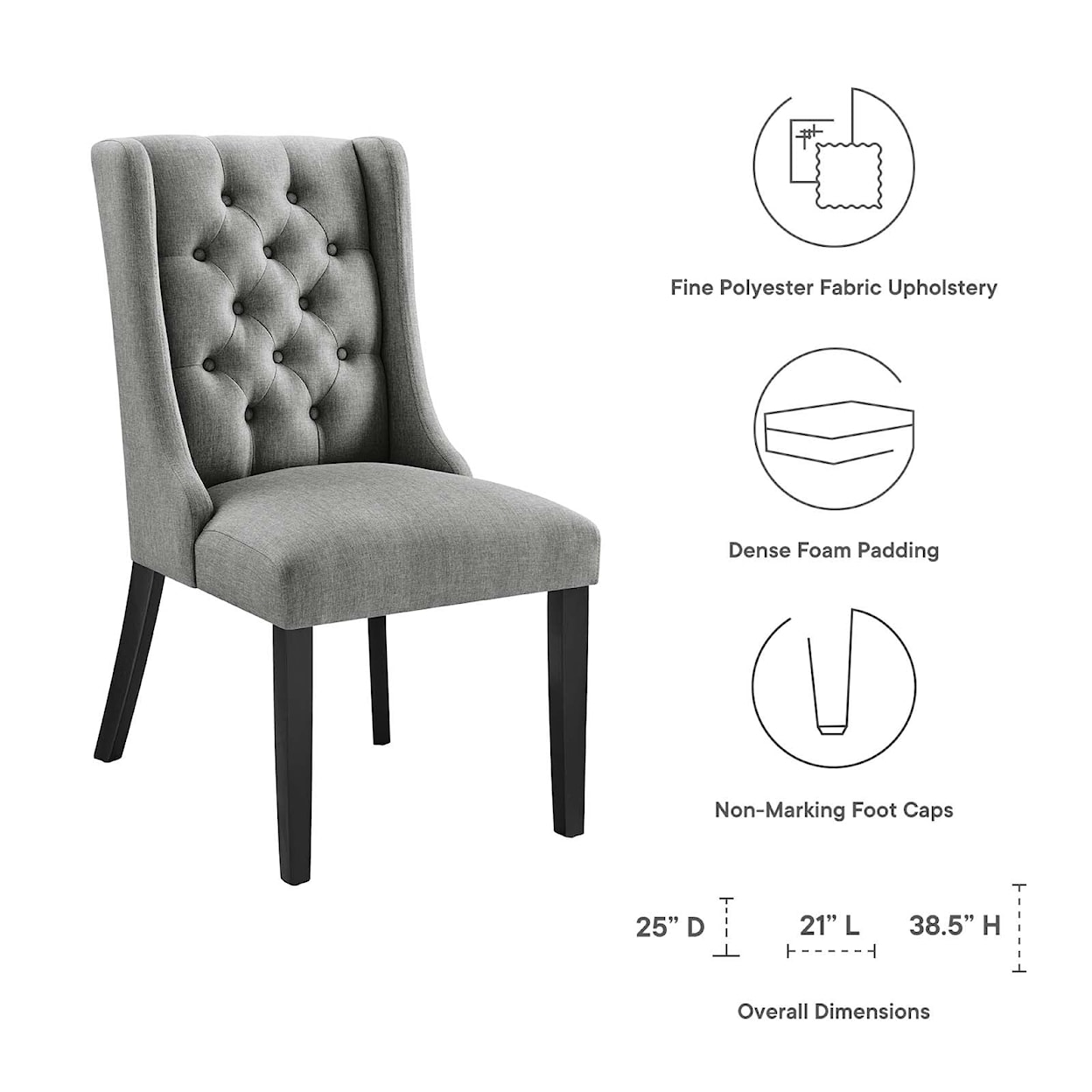 Modway Baronet Baronet Button Fabric Dining Chair