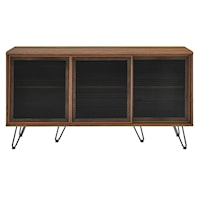 Contemporary Nomad Sideboard with Sliding Metal Mesh Doors