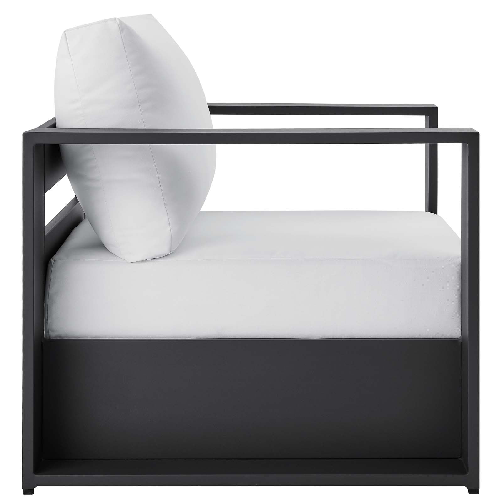 Modway Tahoe EEI5751GRYWHI Tahoe Outdoor Patio PowderCoated Aluminum 2Piece Armchair Set