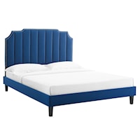 Colette Full Performance Velvet Platform Bed