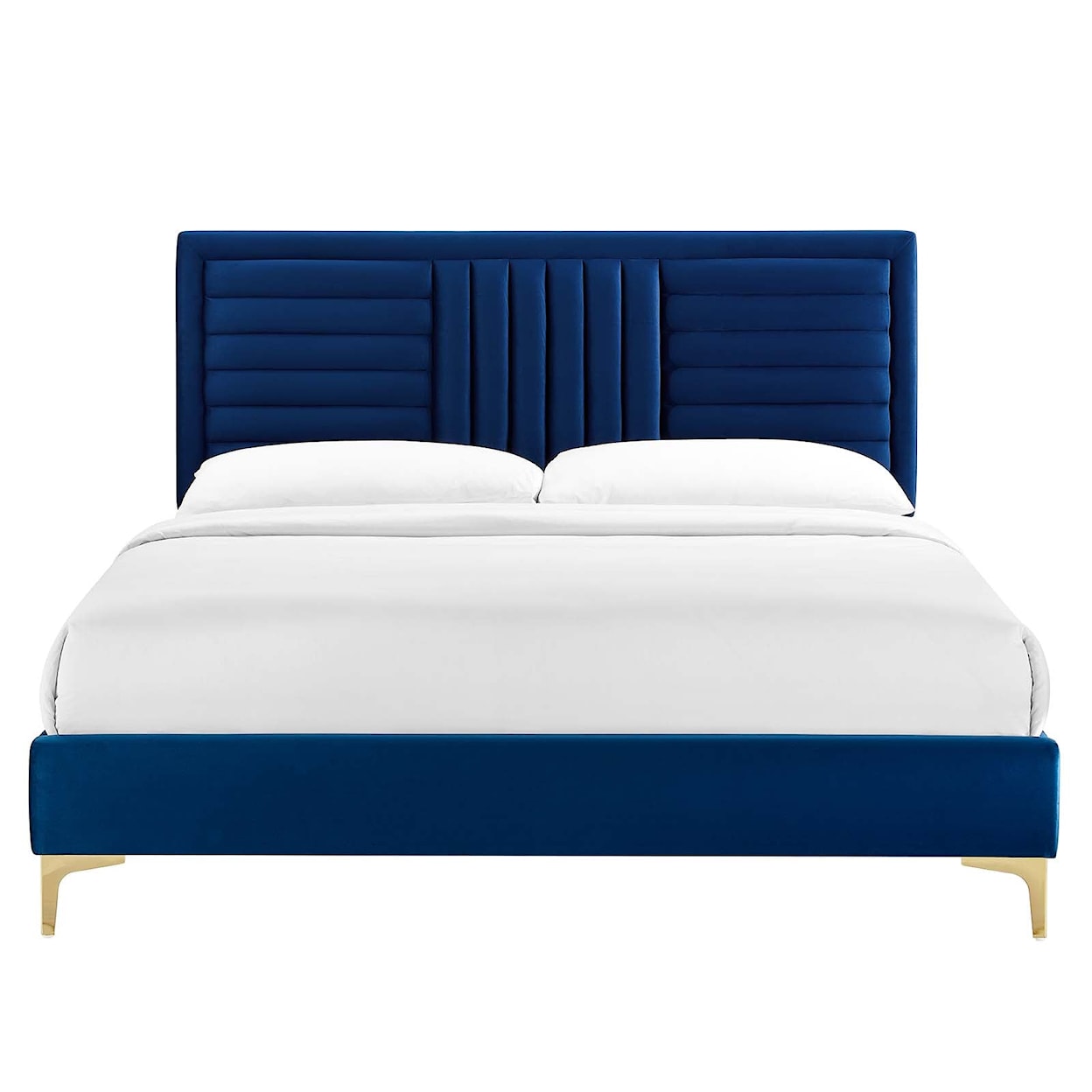 Modway Sofia Sofia Channel Velvet Queen Platform Bed