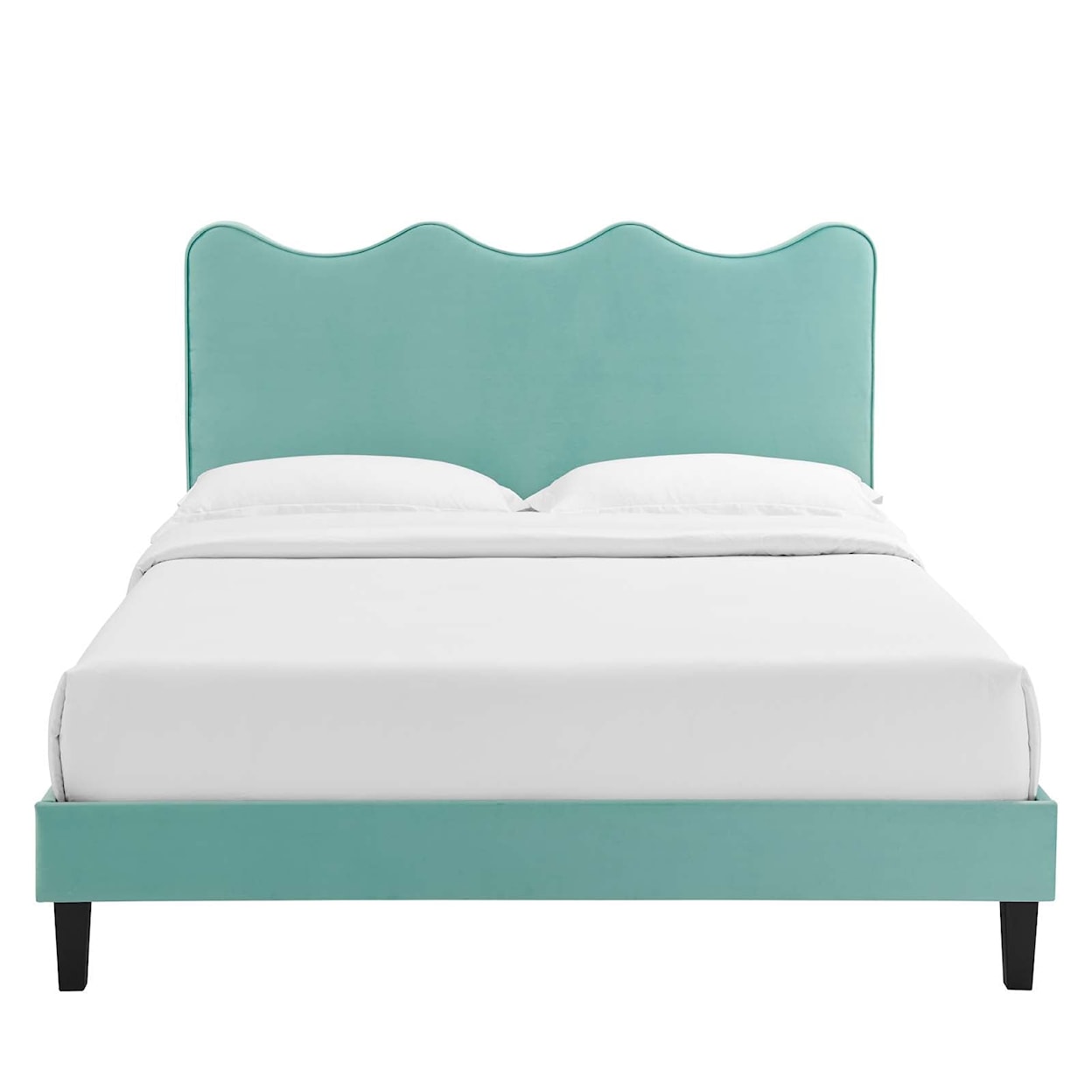 Modway Current Current Velvet Queen Platform Bed