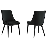 Viscount Accent Performance Velvet Dining Chairs - Black - Set of 2