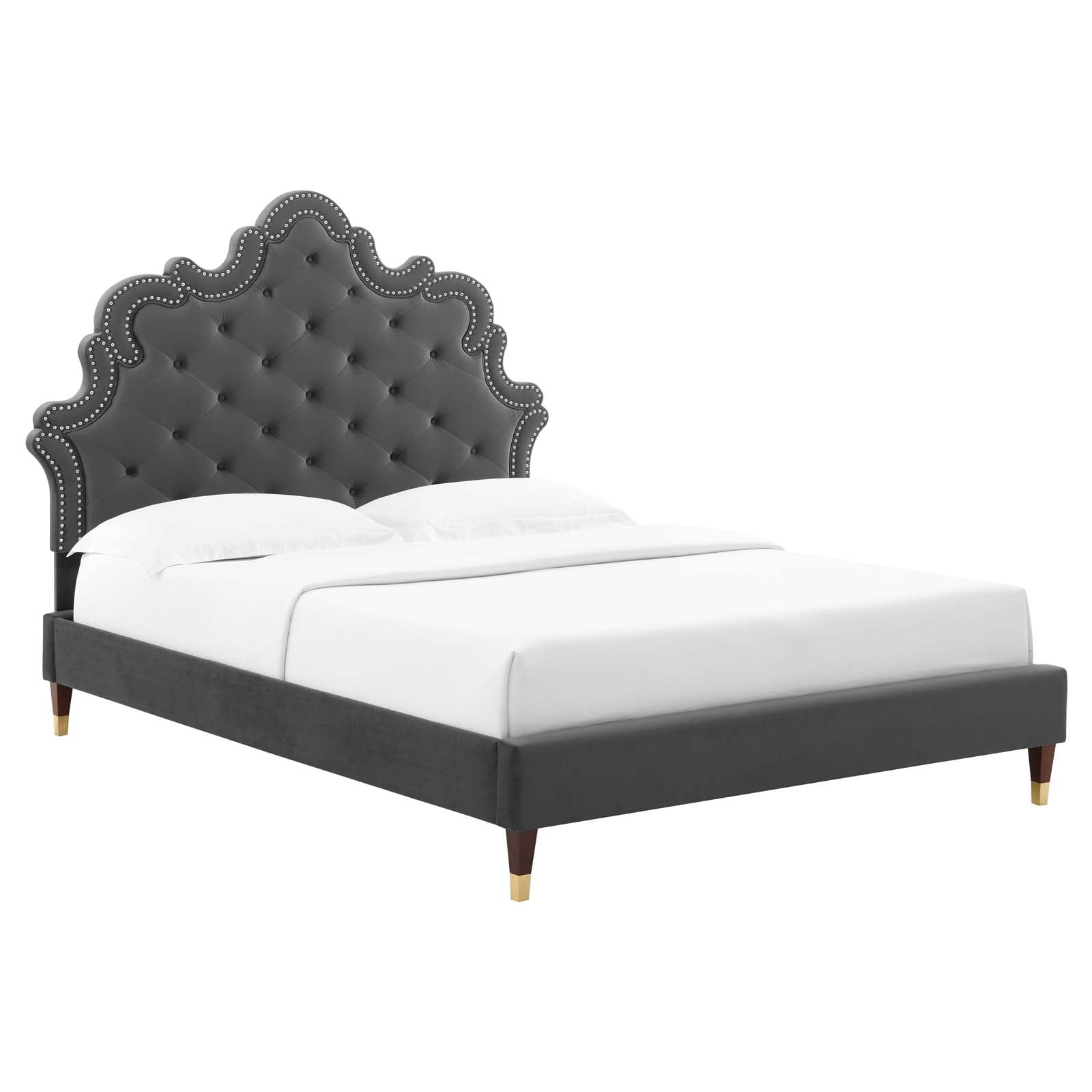 Modway Sasha Sasha ButtonTufted Performance Velvet Full Bed Value