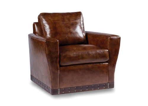 Traditional Swivel Chair with Nailhead Trim