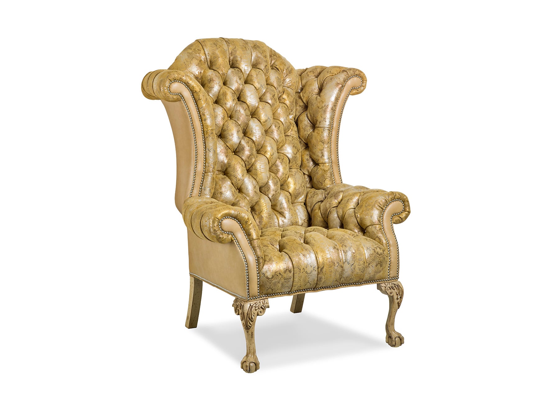 George Iii Tufted Wing Chair