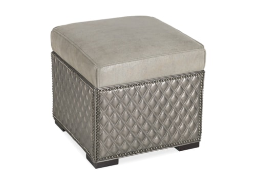 Transitional Abbey Ottoman with Quilting