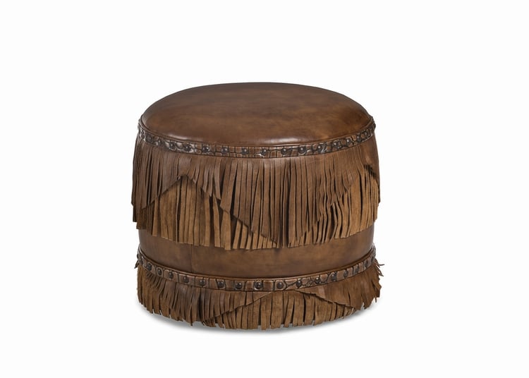 Hancock and Moore Margo Fringed Ottoman