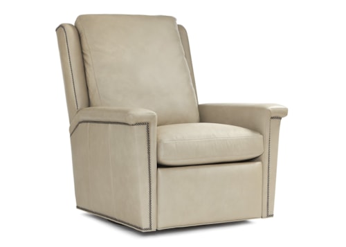 Transitional Manual Swivel Recliner with Nail Head