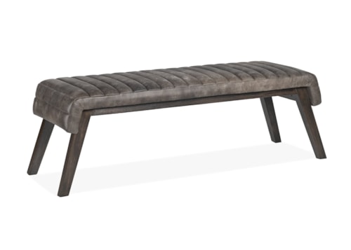 Mid-Century Modern Zoe Upholstered Bench with Channel Tufted Seat