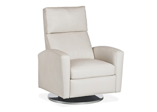Contemporary Milo Dome Base Swivel Power Recliner with Battery
