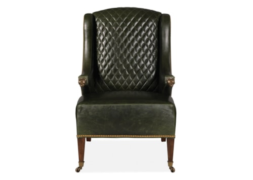 Traditional Doxon Quilted Wing Chair with Casters