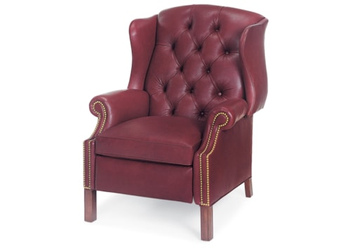 Traditional Power Recliner with Tufted Wing