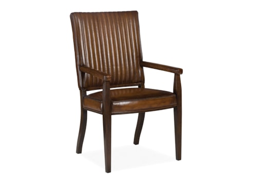 Transitional Channel Back Dining Arm Chair