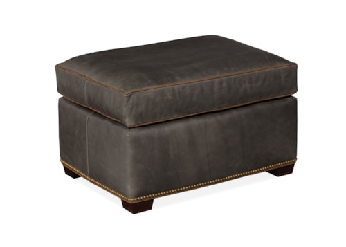 Transitional Ottoman with Nailhead