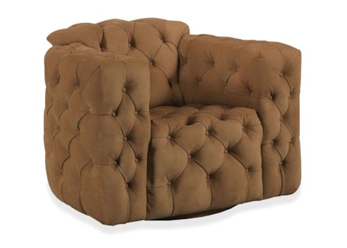 Traditional Enzo Tufted Swivel Chair