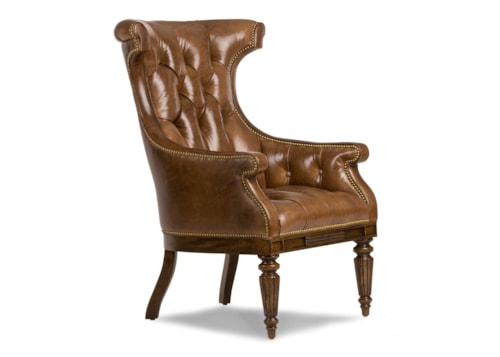 Traditional Artist Tufted Chair with Nailheads