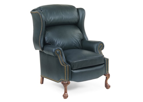 Traditional Ball and Claw Manual Recliner with Bustle Back
