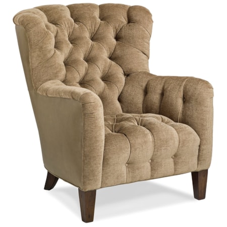 Sumptuous Tufted Seat Wing Chair