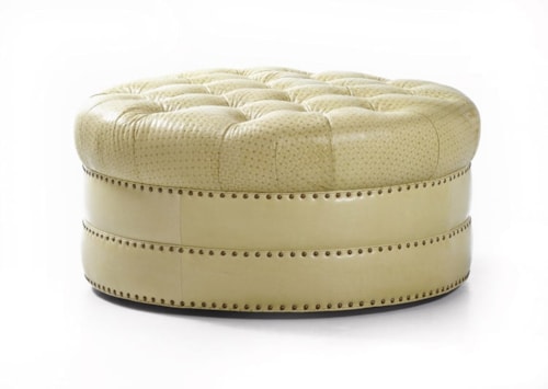 Traditional Cocktail Ottoman with Tufting