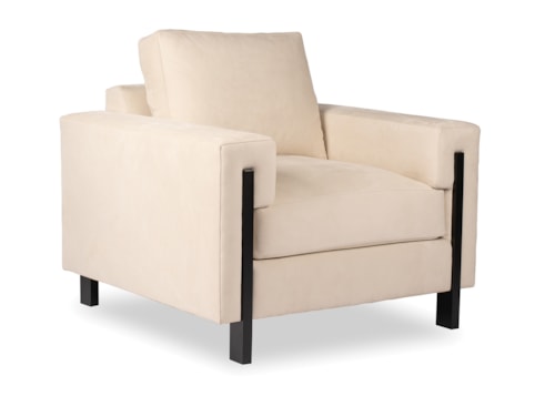 Contemporary Plush Chair with Metal Accents