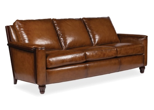 Traditional Sofa with Wood Accents