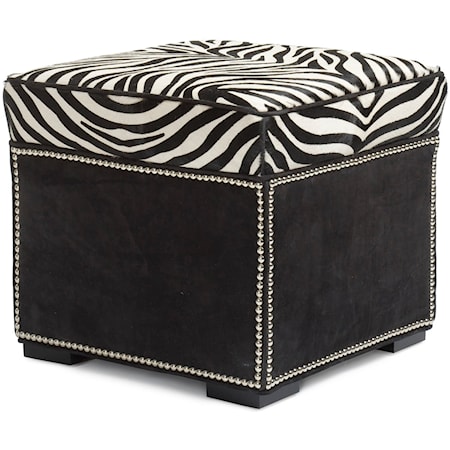 Transitional Abbey Ottoman with Border