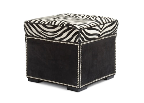 Transitional Abbey Ottoman with Border